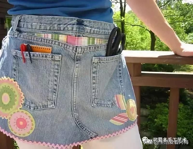 牛仔裤旧物改造手工制作小学生,废旧牛仔裤各种改造图解