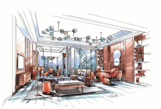 室内手绘单体沙发,沙发椅子手绘画法