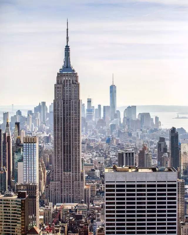 美国纽约的曼哈顿,纽约曼哈顿岛全景