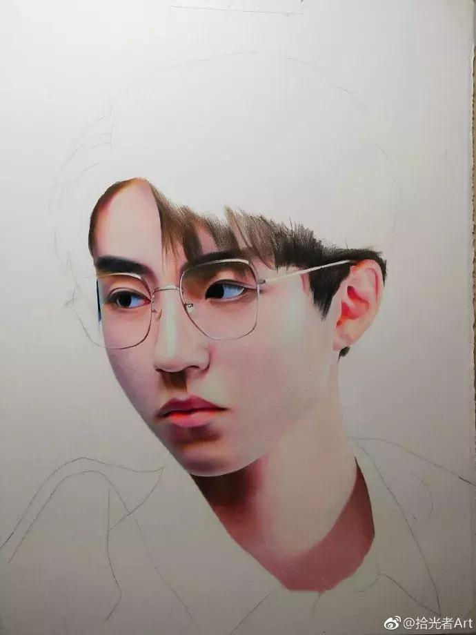 绘画~彩铅丨帅气的王俊凯，教程来了