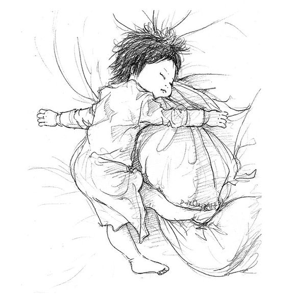 「曾经的热图，你可还记得」木朵儿爸爸给女儿画过的百睡图