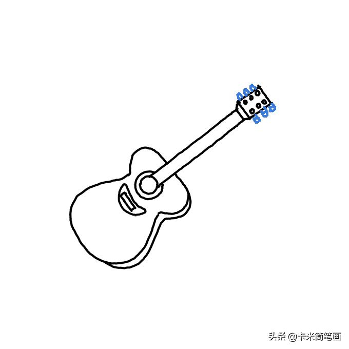 吉他怎么画简笔画步骤简单图文,吉他怎么画简笔画