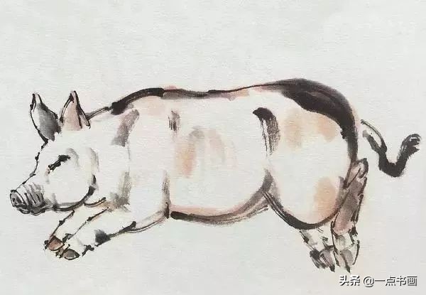 简单猪画画教学,国画写意猪图大全