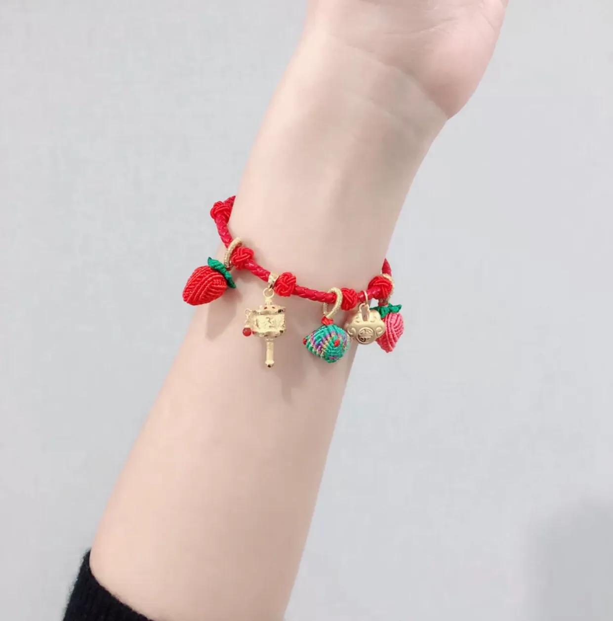 潮宏基小米珠珍爱黄18k金手链,潮宏基黄金手镯手链叠戴