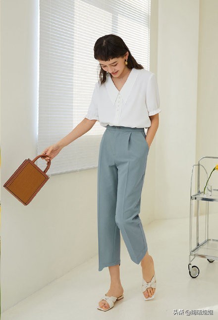 搭九分裤女夏季薄款上衣,穿衣搭配春季女40岁九分裤搭配