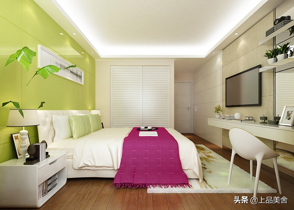 小户型客厅沙发绿色背景效果图,现代简约橙色沙发背景效果图