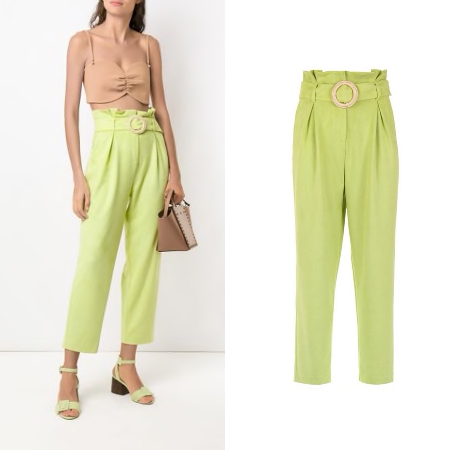 泫雅夏日必备,泫雅牛油果绿色毛衣