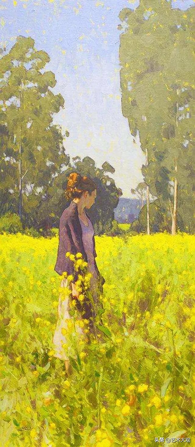 明媚阳光油画作品欣赏,美国画家埃里卡霍珀油画作品欣赏