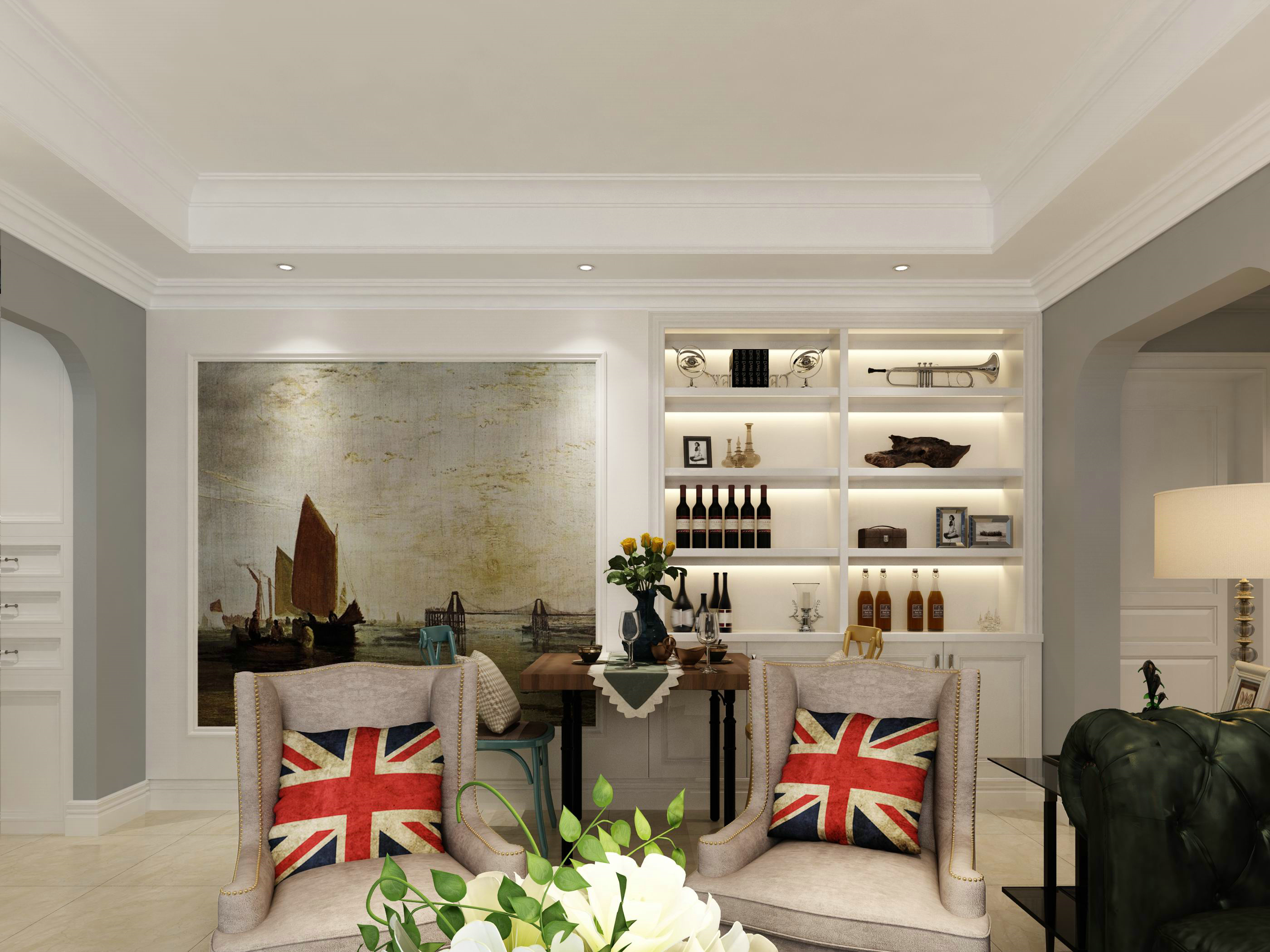 美式乡村风120平米三室装修