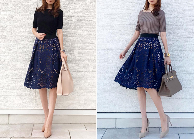 半身裙主要怎么搭配呢,一条半身裙的各种搭配