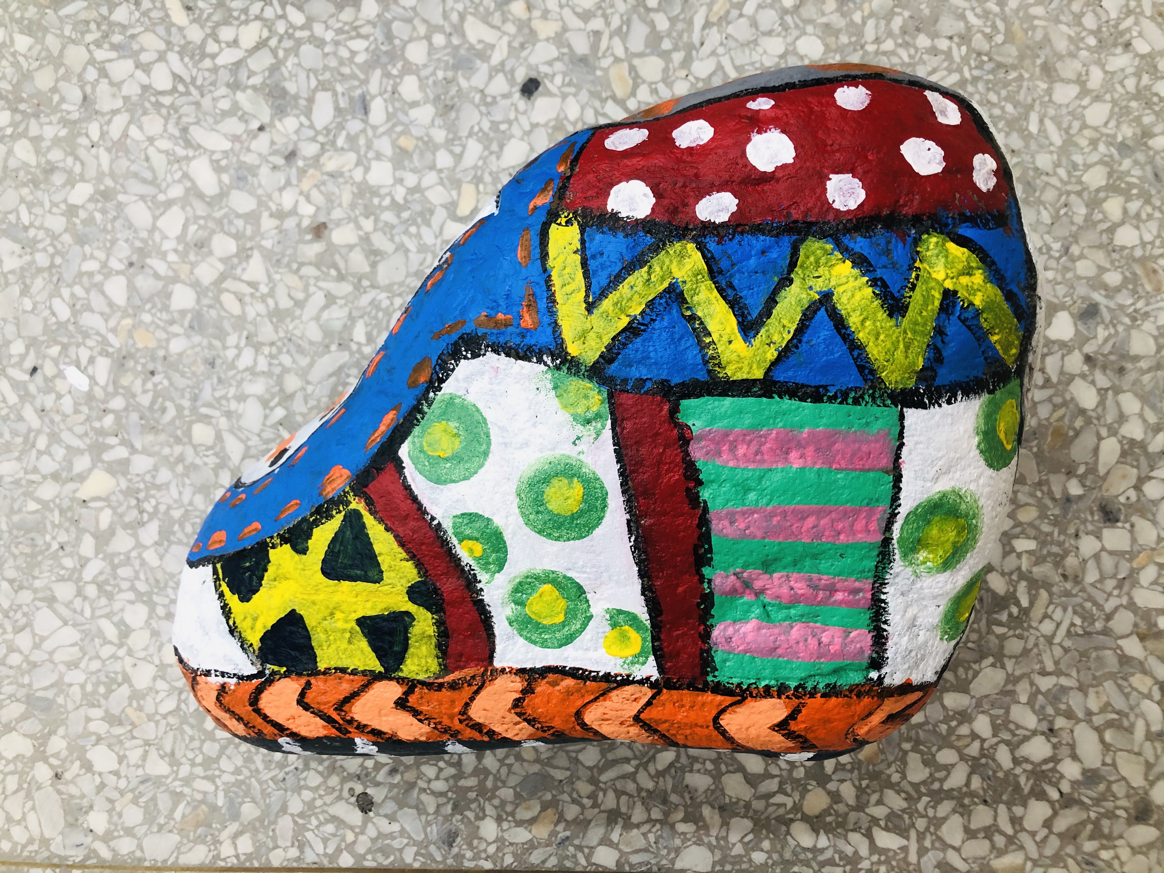 初学石头画作品,捡到的石头该画些什么