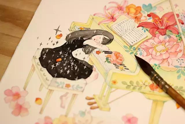 自己做ins插画卡片少女心 (少女心简单插画可爱小图案)