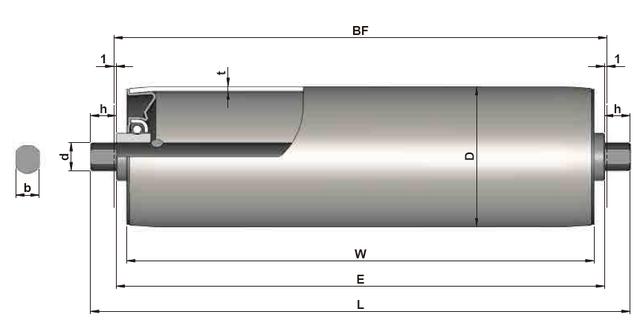 无动力转弯滚筒输送机设计要点,无动力滚筒内部单向结构图