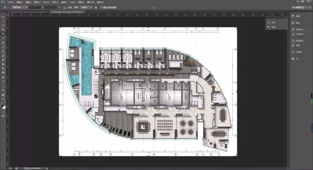 室内设计ps彩色平面图素材下载,ps室内平面图图库