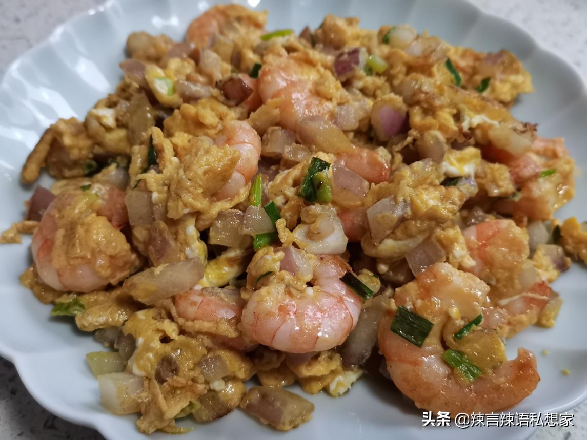 蒜香味虾扯蛋,虾扯蛋简单美味