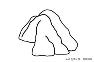 高大挺拔的山峰简笔画,山峰和草地简笔画