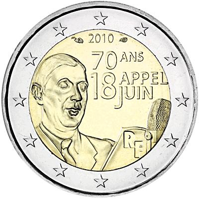 四分之一欧元中法纪念币,2欧元纪念币