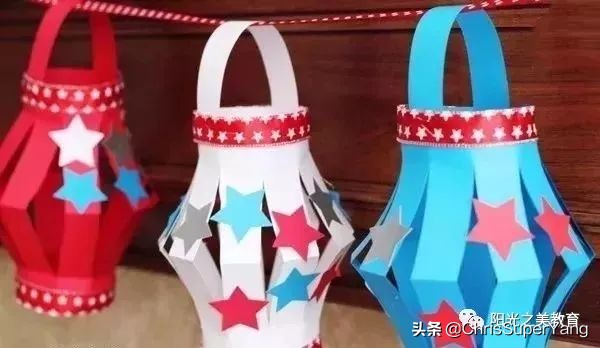 幼儿园小班元旦亲子手工立体灯笼,手工亲子灯笼