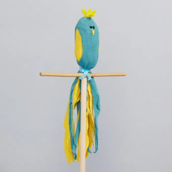 儿童手工制作袜子布偶,丝网袜手工制作小鸟图片