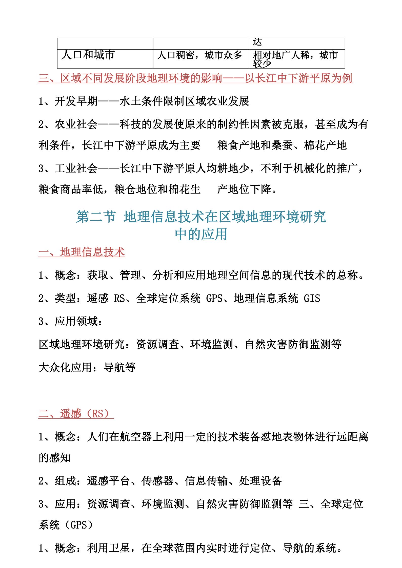 高中地理必修三知识点归纳鲁教版,地理必修三知识点归纳电子版