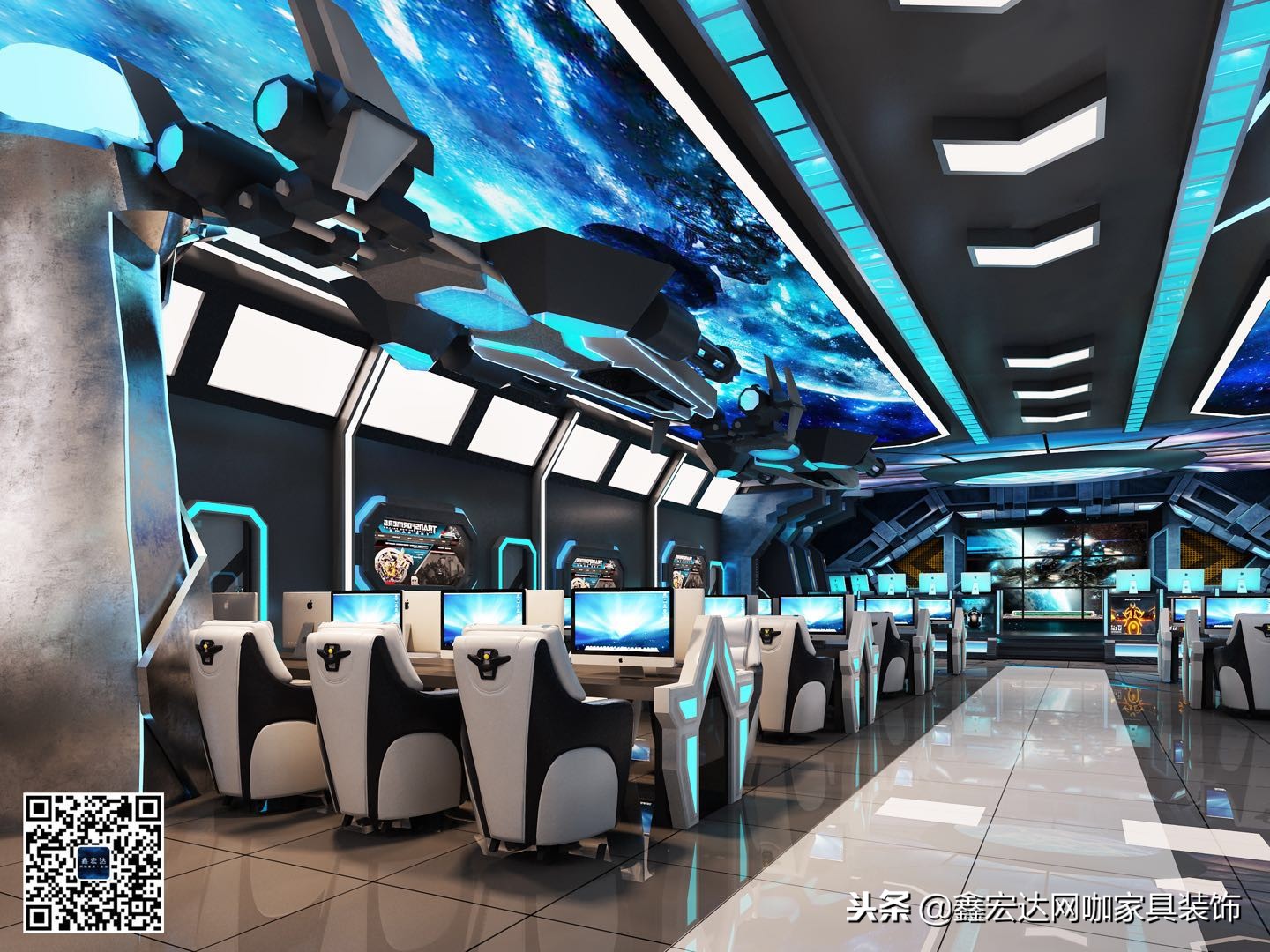 电竞馆高端设计,现代电竞娱乐室设计