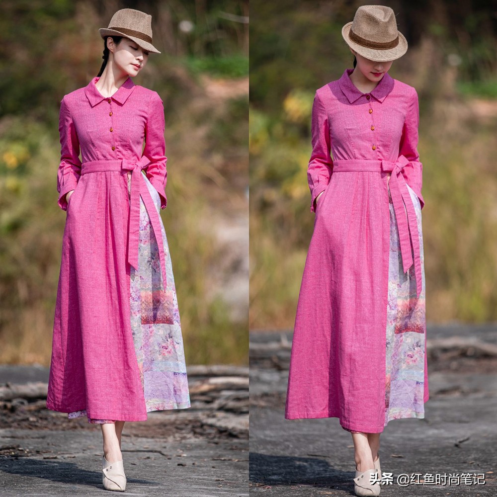 生活复杂才要穿得简单，这10套宽松舒服的棉麻风裙子，显气质