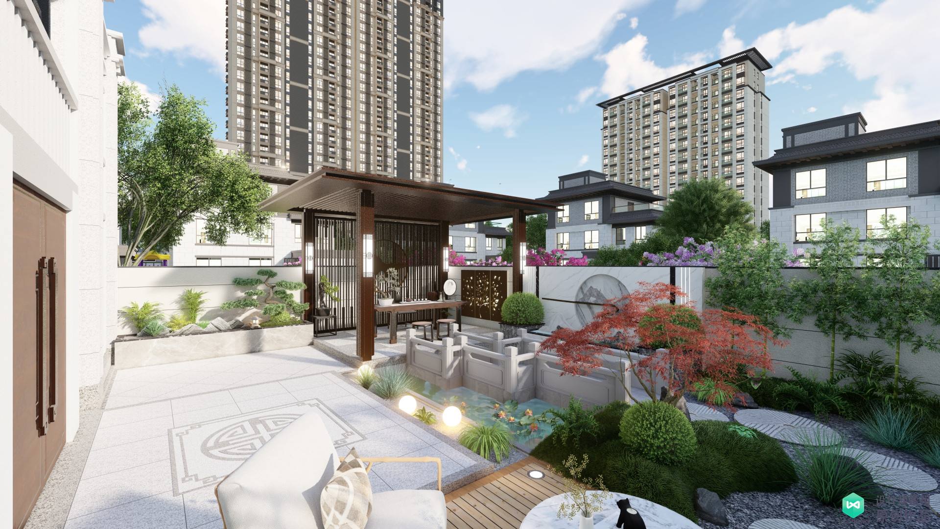 改造新中式极简轻奢风格小院,新中式小院设计实景图100例