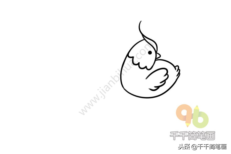 沙暖睡鸳鸯简笔画,睡觉的鸳鸯简笔画