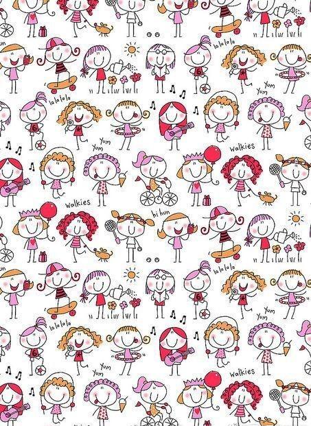 100个可爱图案简笔画人物,100个可爱简笔画比心小人