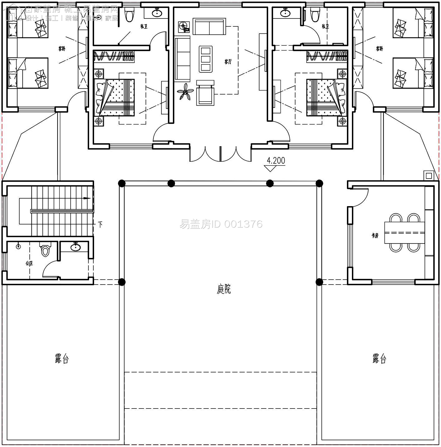 最牛中式四合院设计图及效果图,中式二层四合院永不过时