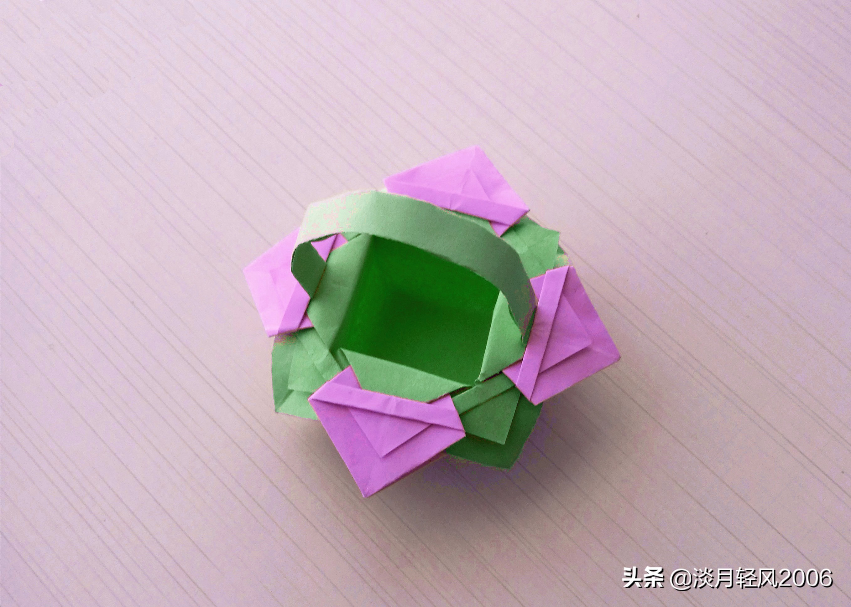 手工DIY制作花篮,简单折少女心的手工