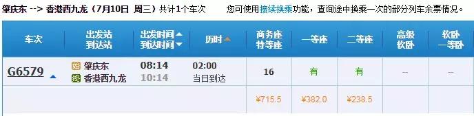香港至肇庆东高铁时刻表,肇庆直达香港高铁有哪些站