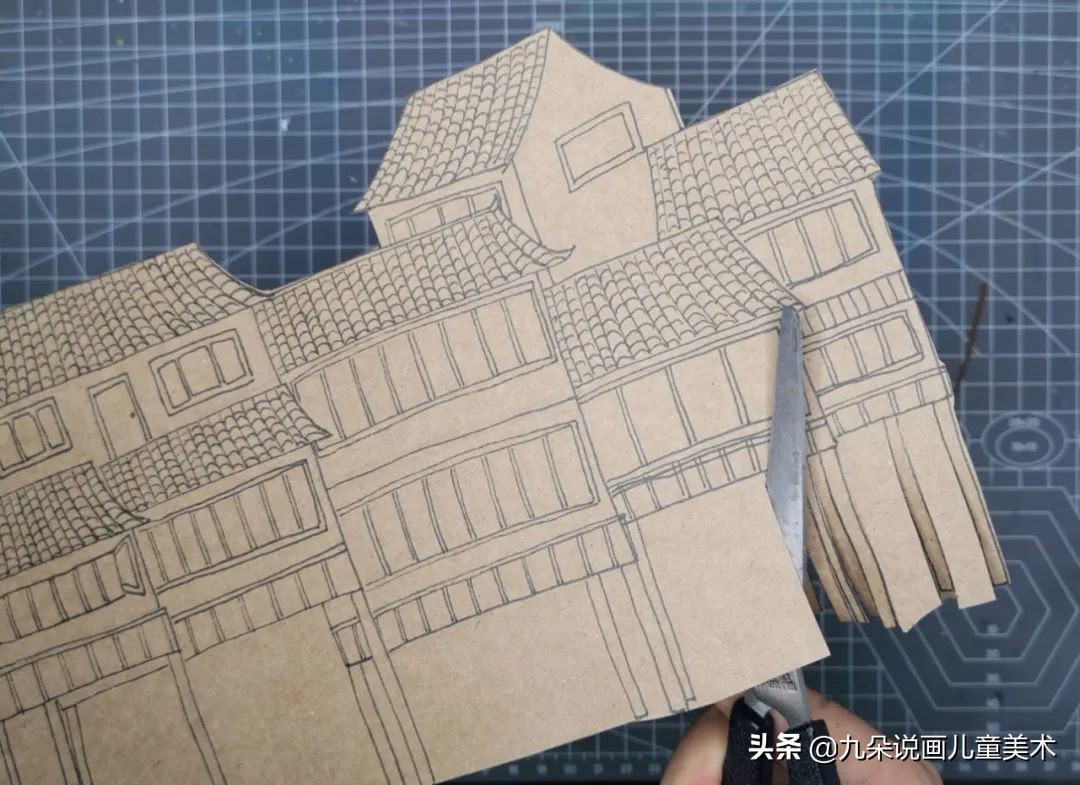 简单好看的手绘墙画儿童,创意儿童画苗族吊脚楼