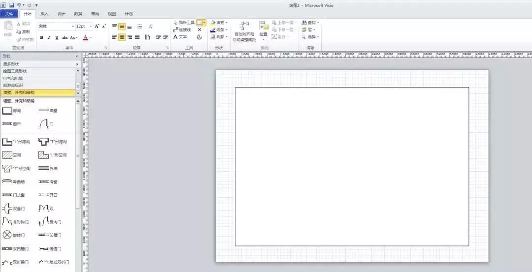 visio简易室内布局图制作,visio用例图在哪
