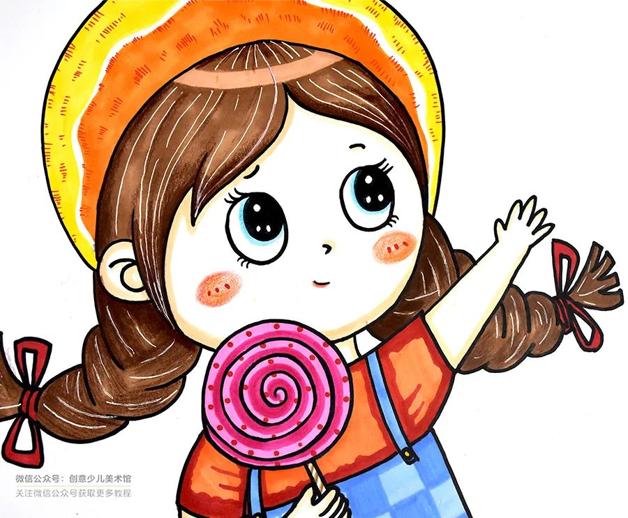 春天题材的儿童画人物图,儿童画卡通人物可爱简单