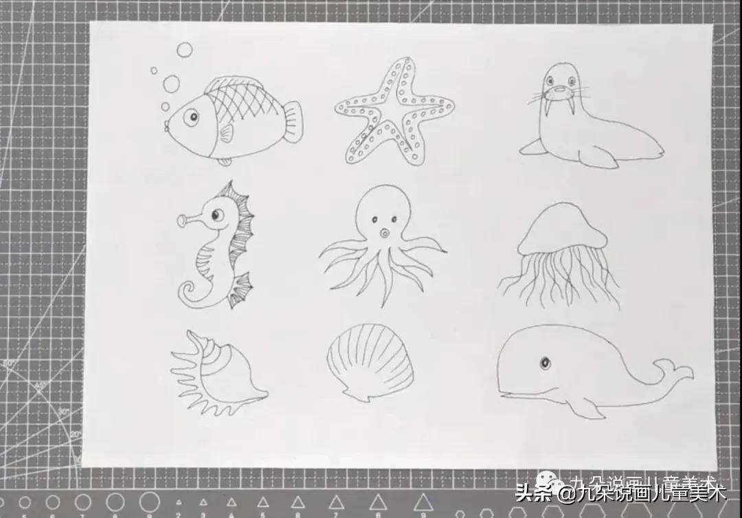 海洋动物简笔画章鱼,保护海洋动物简笔画