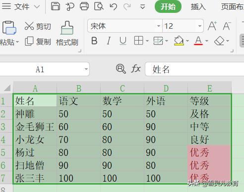 WPS表格：如何突出显示包含某一字符的单元格