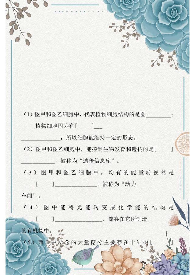 初一生物期末测试卷题及答案,2022年初一上册生物期末测试卷