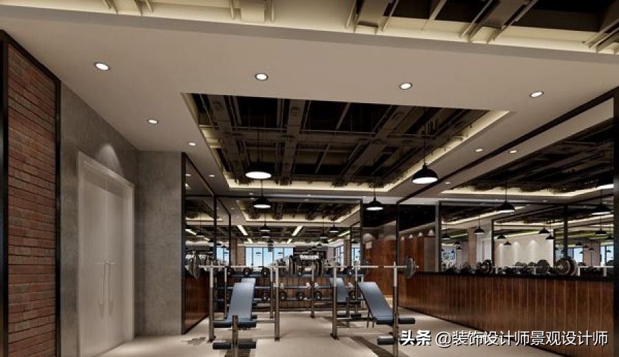 公司健身房设计效果图,书房健身房二合一设计效果图