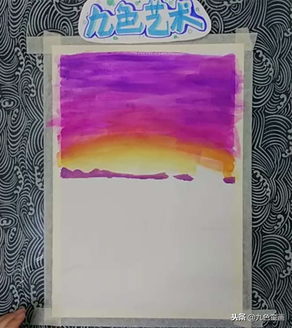 少儿儿童画教程，雪地松树少儿水粉画