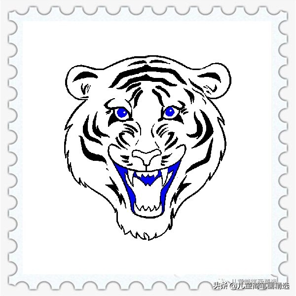 儿童绘画老虎头的简笔画,儿童简笔画老虎简单画法
