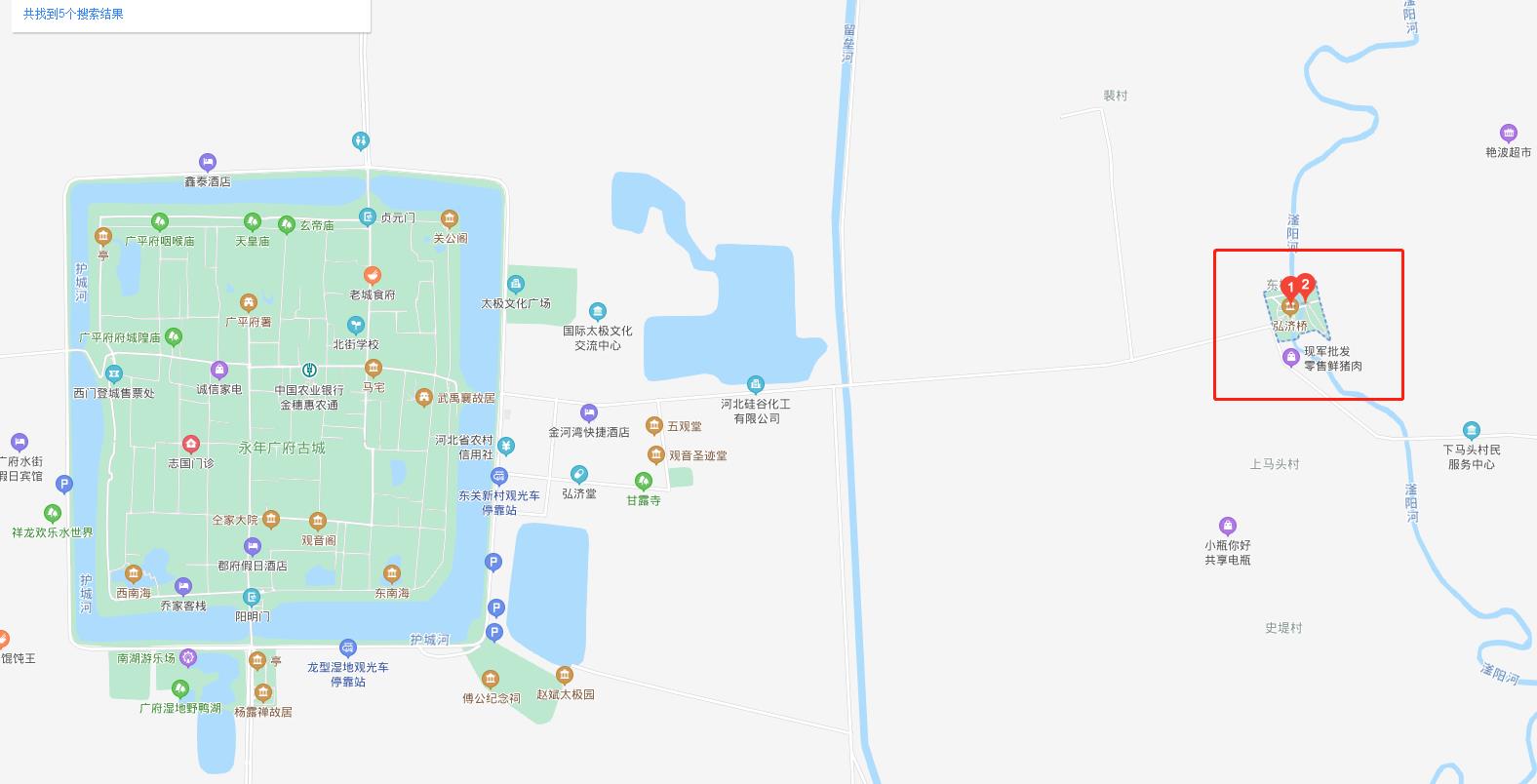 从永年广府古城到永年政府街,永年广府古城离永年朱山公园多远