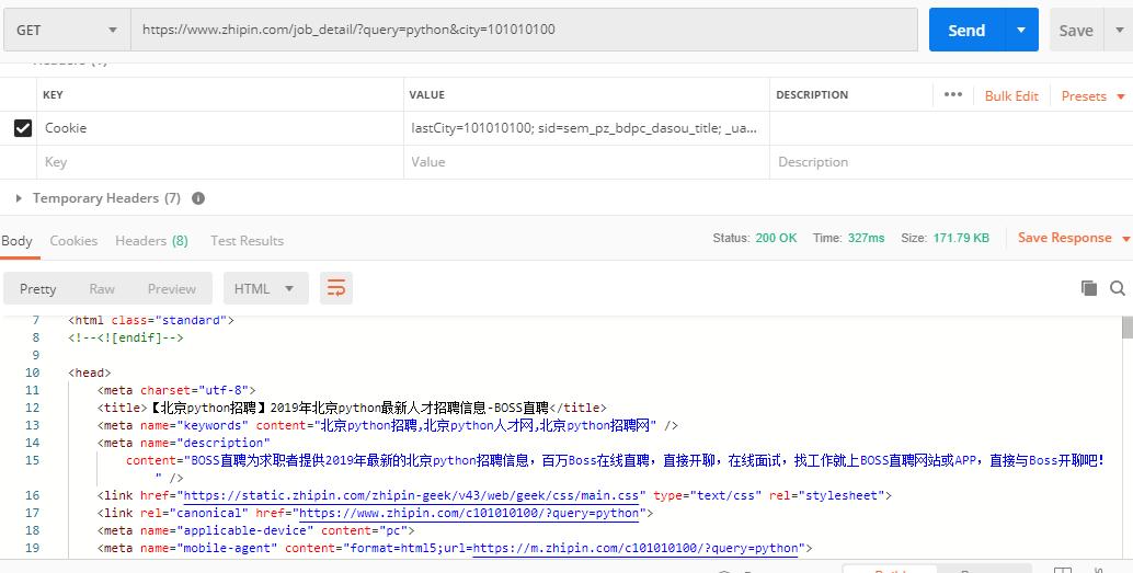 python爬取boss招聘公司信息,python获取boss直聘工作信息