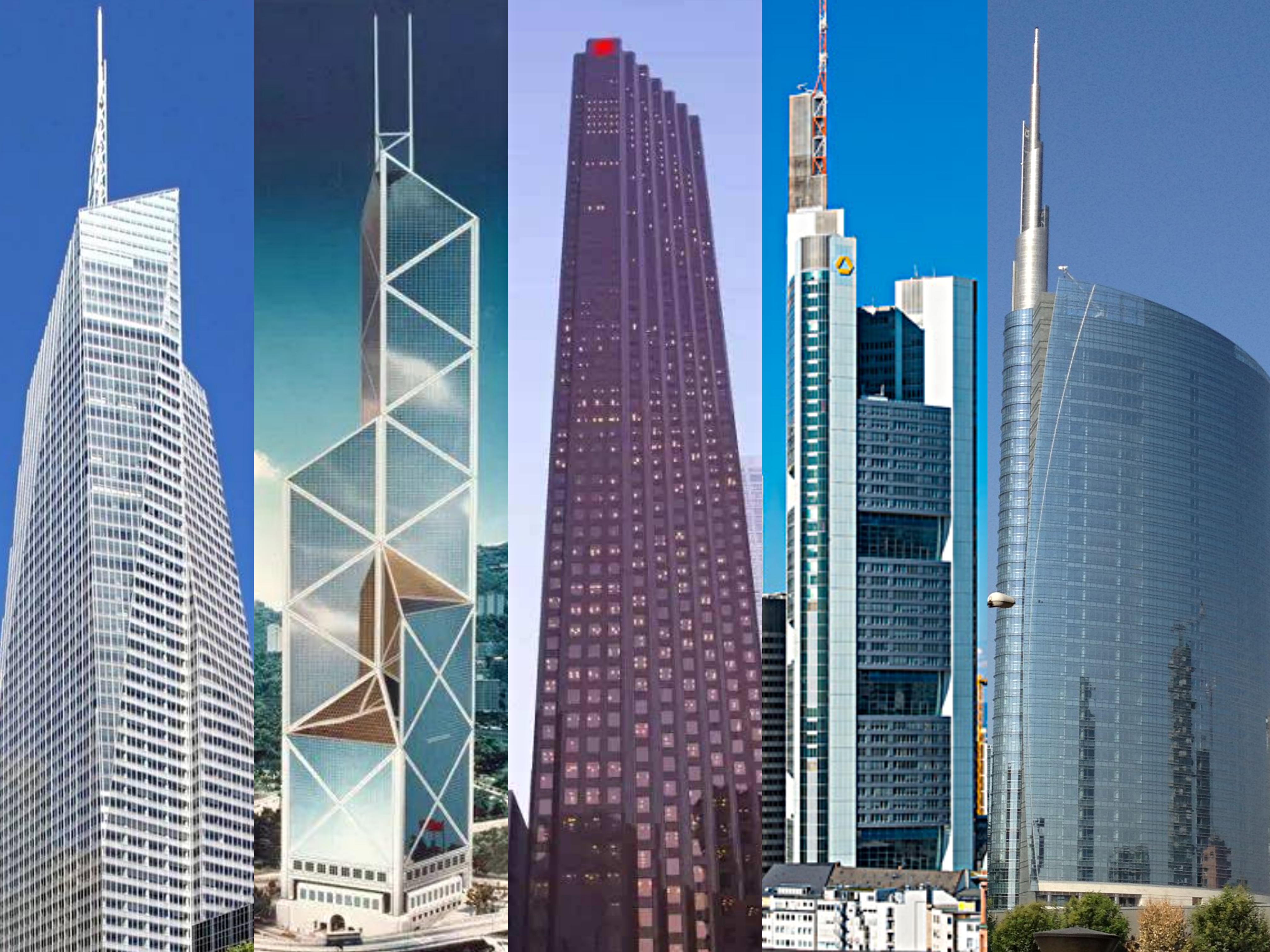 以银行总部看全球GDP前十强——中美摩天楼引领，德意高度均超200