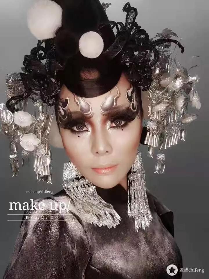 舞台纸质服饰创意妆,舞台创意妆整体造型