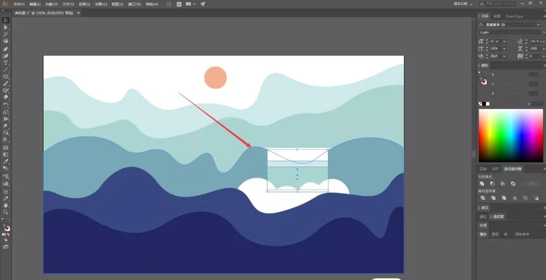 扁平风插画入门教程,cdr扁平风景插画教程