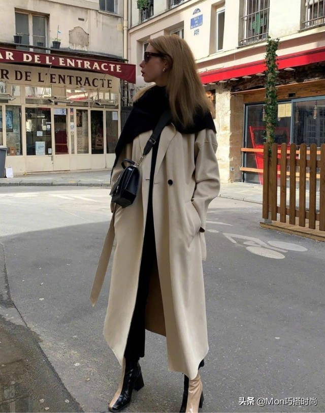秋天长风衣这样穿真的太好看了,长风衣时尚大气上档次