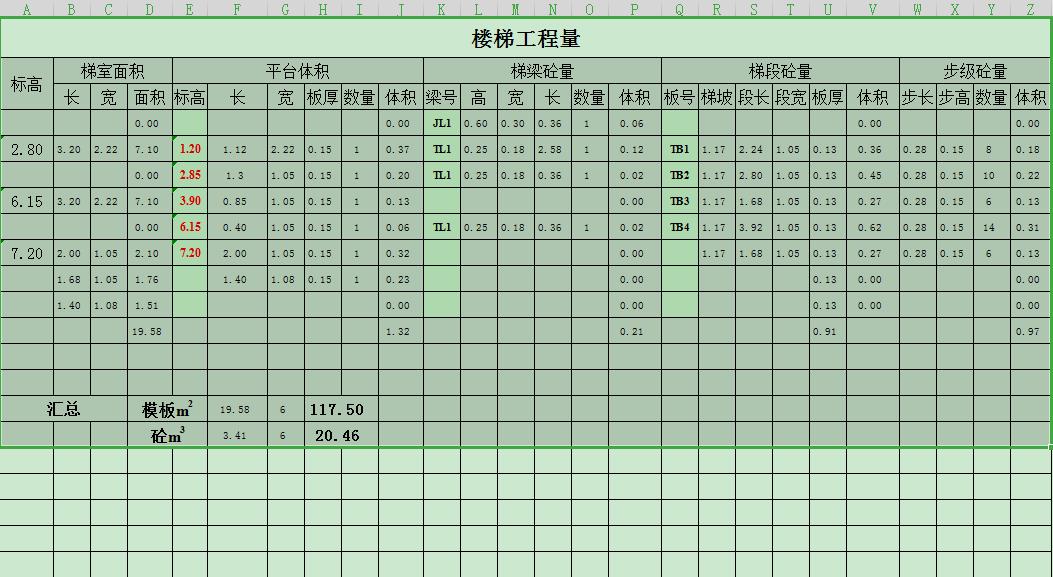 工程预算常用excel计算公式大全,工程量计算表格如何自动计算