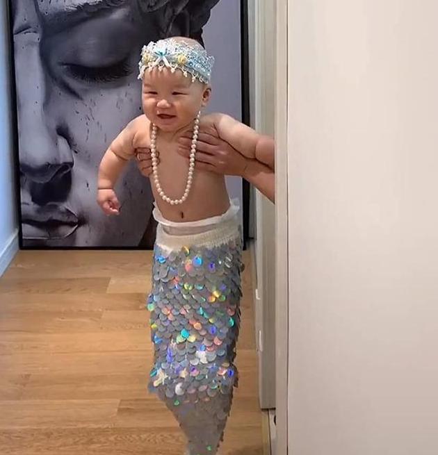 美人鱼婴儿装自制,儿童美人鱼道具