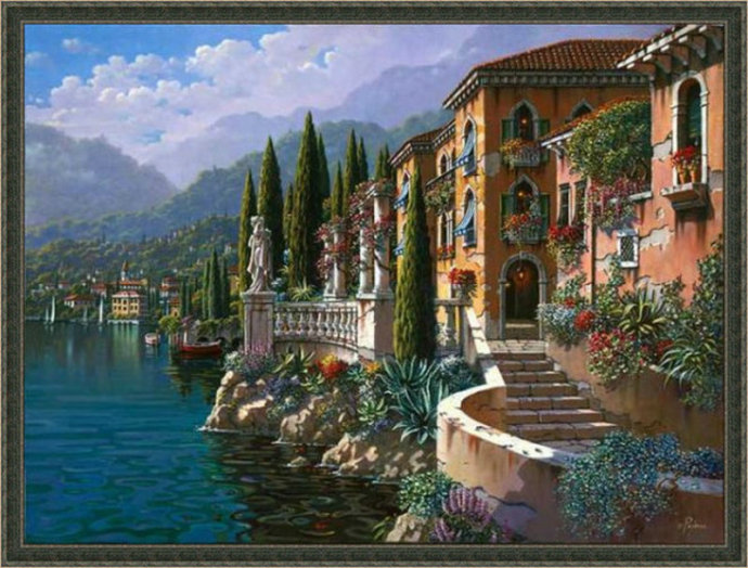 唯美风景头像油画,唯美乡村田园风景油画